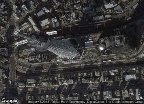 スカイツリーの衛星写真をStatic Maps APIを使って表示する例
